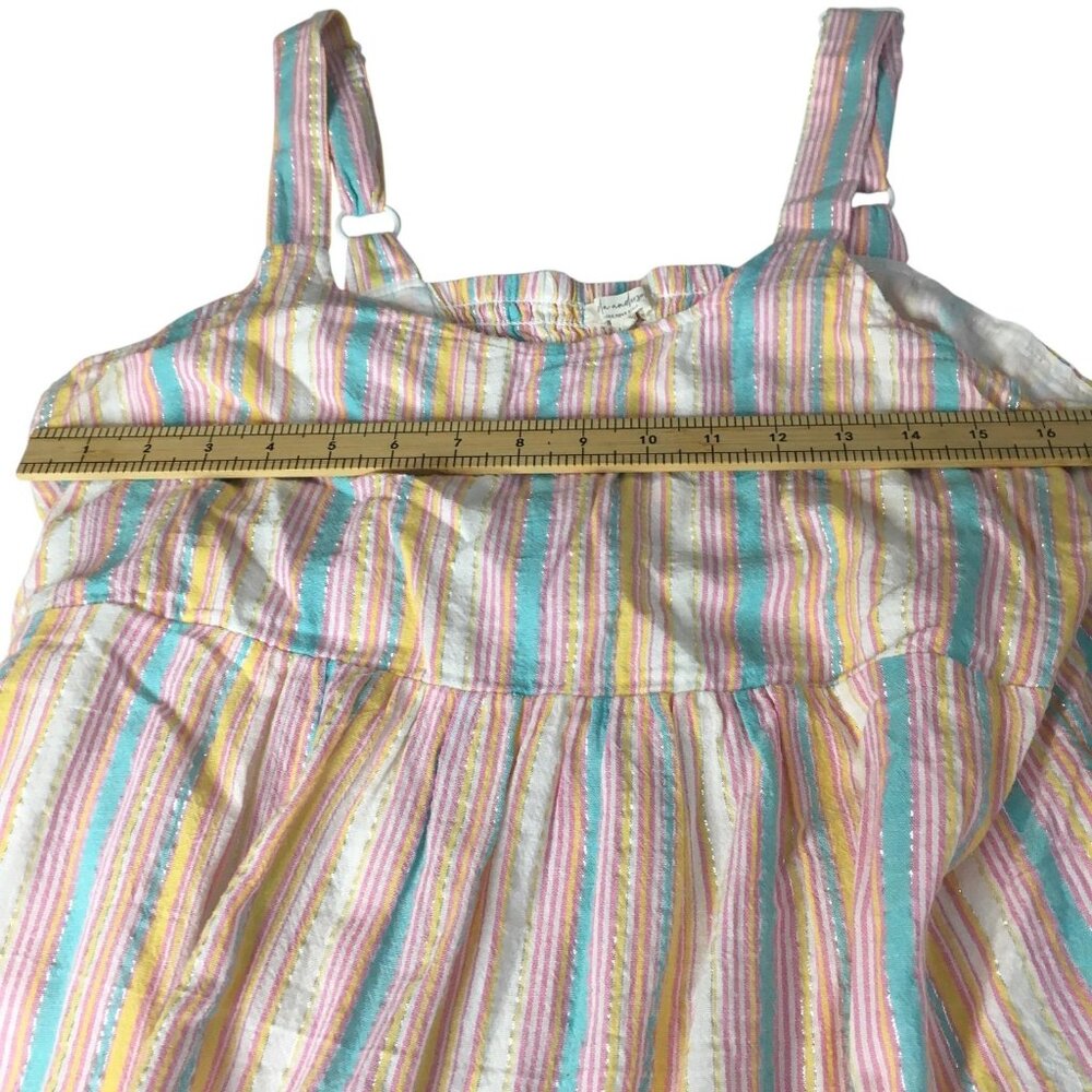 Linda Anderson Dress Womens Large Striped Tiered Maxi Adjustable Straps Lined - Picture 8 of 16